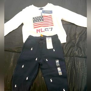 Preschool boys Ralph Lauren Polo sweatshirt and sweat pants. Never worn.